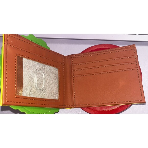 Spongebob Themed Unisex Krabby Patty Hamburger Vinyl Bifold Wallet - Picture 4 of 5